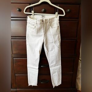 Agolde women’s skinny white denim, cropped, new with tags